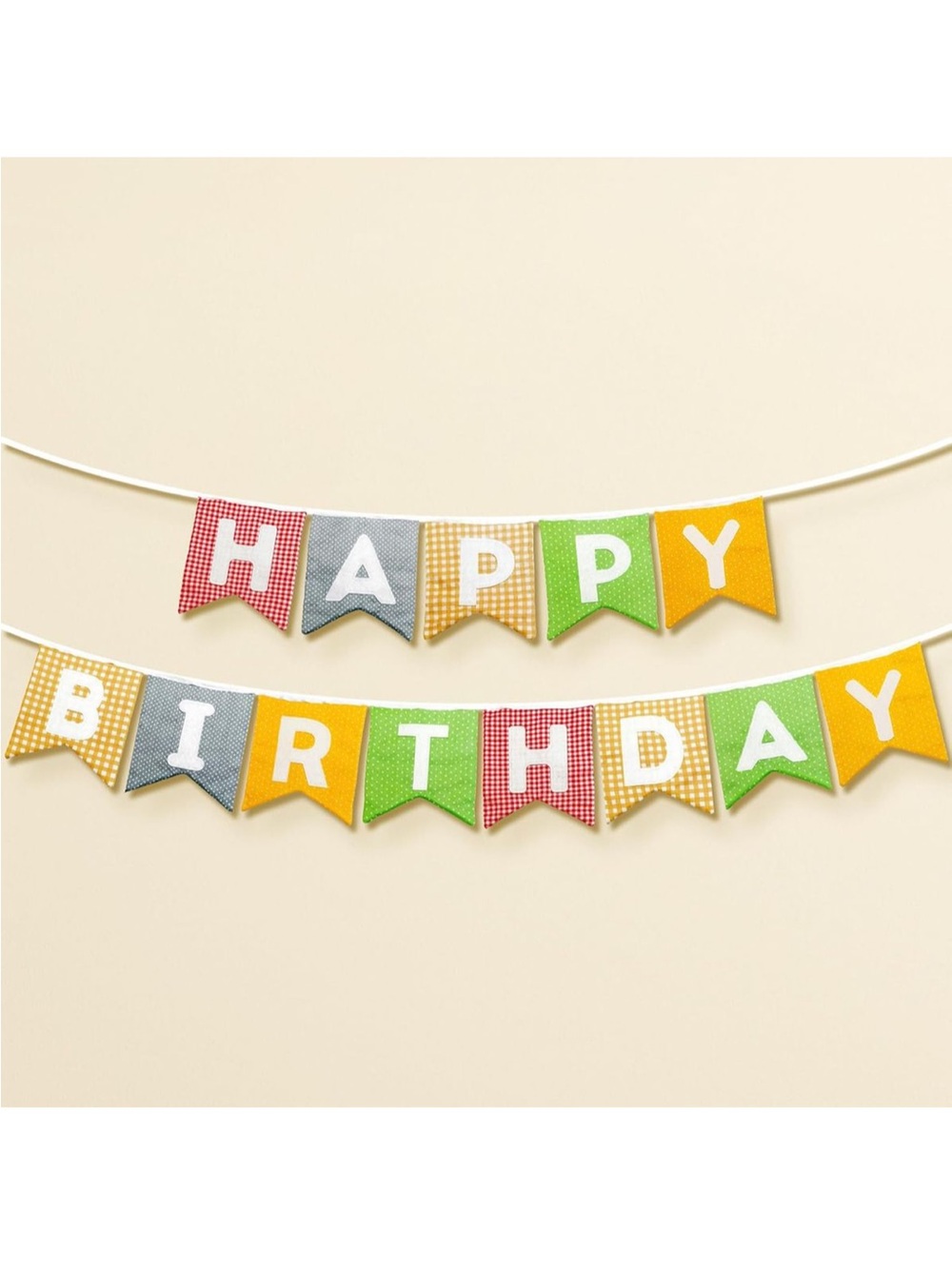NEW Happy Birthday Multicolor Gingham Banner🌼